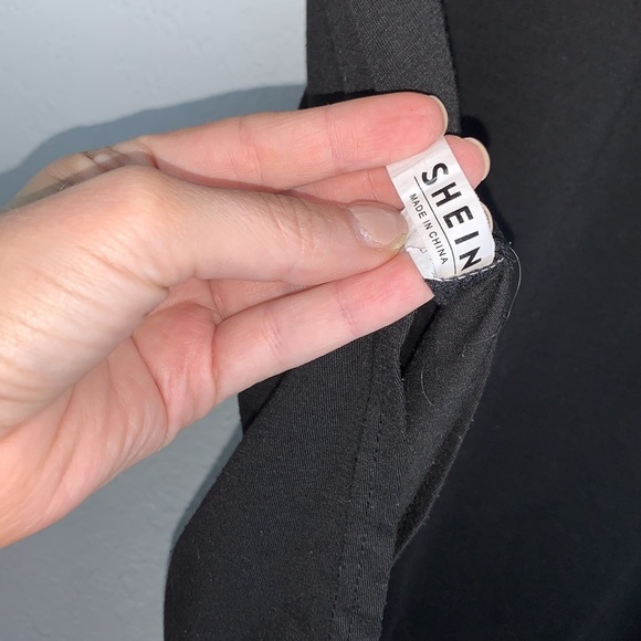 SHEIN Black Dolphin Hem Basic Short Sleeve T Shirt size 1XL - Picture 7 of 10